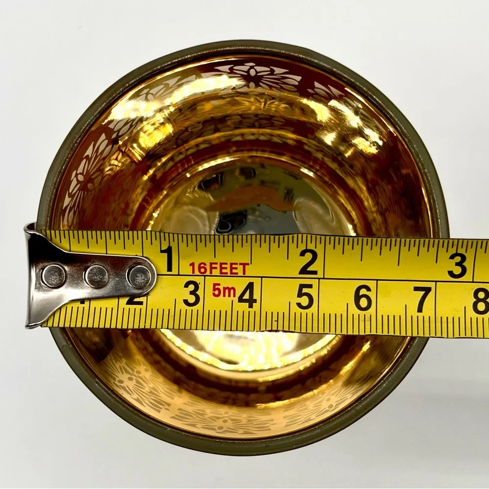 Crate & Barrel Raj Silver and Gold Color Votive Candle Holder